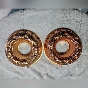 Vintage Copper round Jell-O molds, 2 piece set one price.